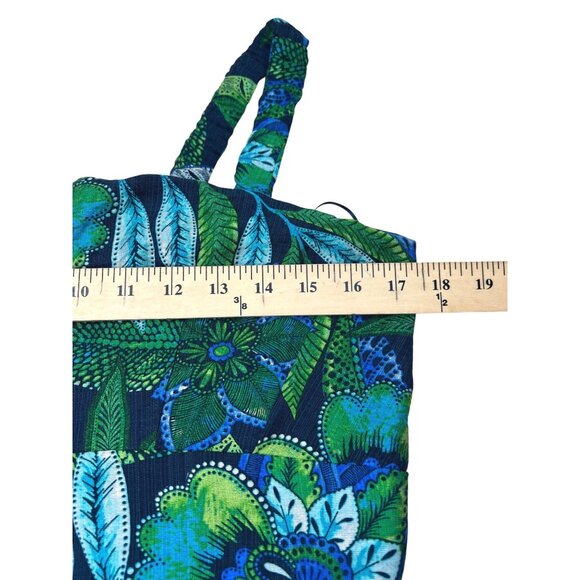 Rachel Zoe Womens Blue & Green Floral Crop Top With Ruched Straps Size L - Picture 7 of 10